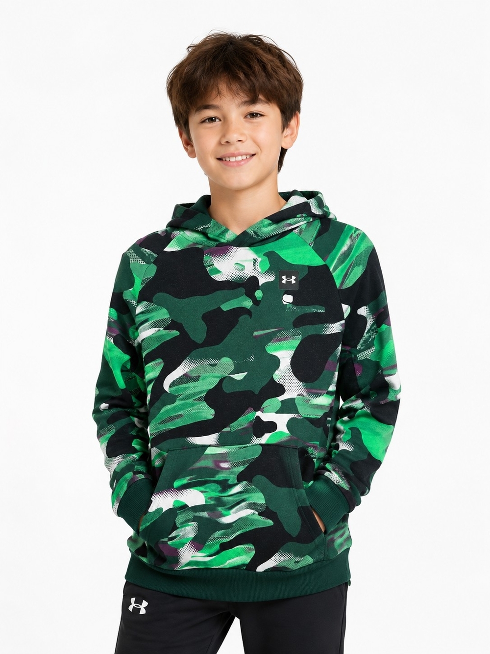Under Armour Boys Green Camo Hoodie